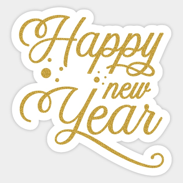 Golden Design New Year Sticker by GrafDot